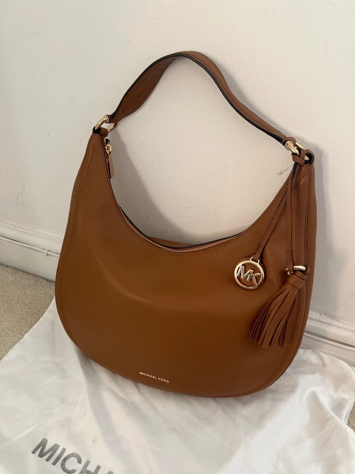 NEW Michael Kors Leather Large Shoulder Bag Brown With Dust Bag - Image 3 of 4
