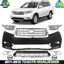 Front Bumper Cover Fascia & Head Light Assembly For 2011-2013 Toyota Highlander