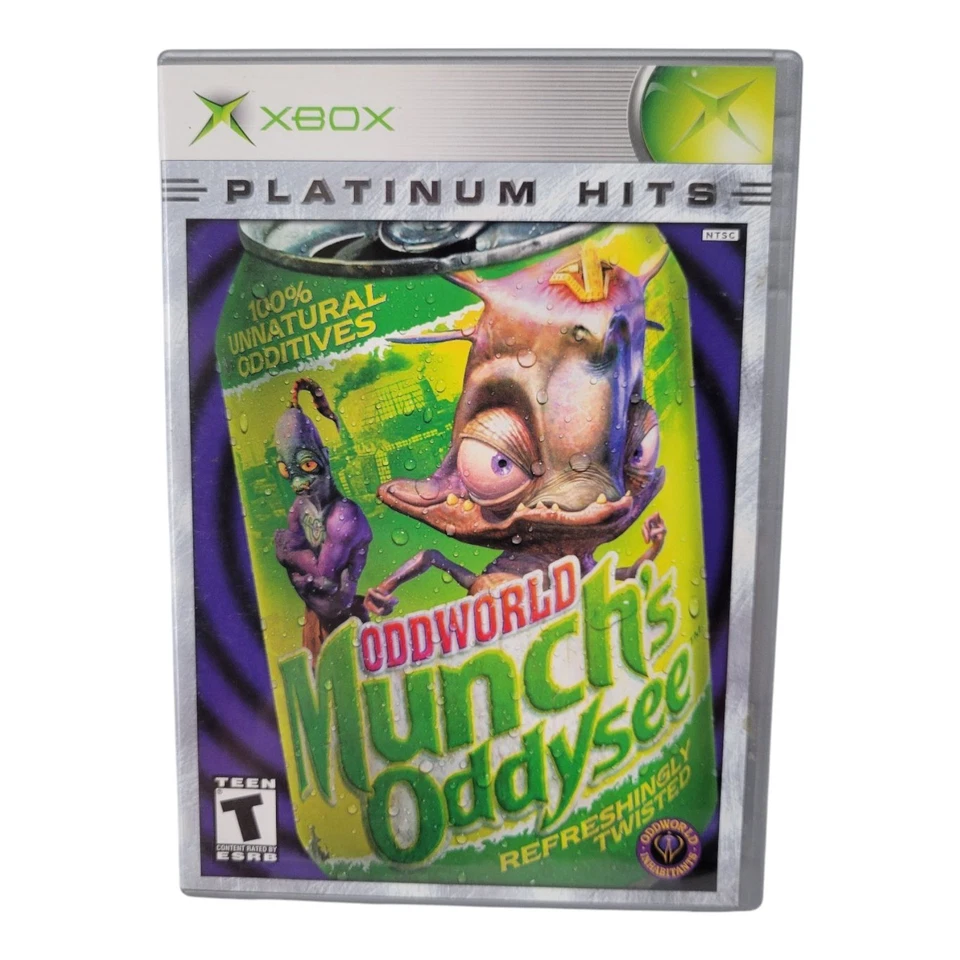 Xbox Oddworld Munchs Oddysee Platinum Hits 2002 Game with Case Manual - Image 2 of 4