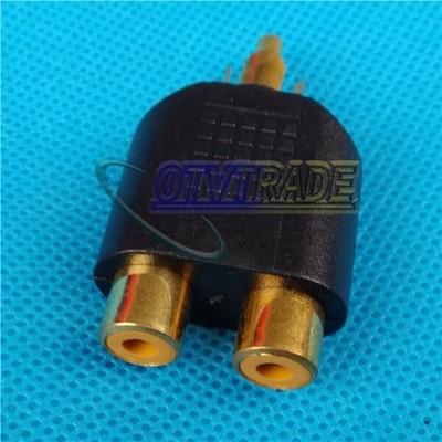 ONE   Male to Dual 2×  Female Jack Audio COAX Splitter NEW *hu