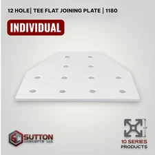12 Hole | Tee Flat Joining Plate | 10 Series  Compatible w/ 80/20 4125