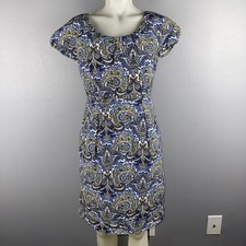 J. Crew Dolores Dress Women’s 4 Multicolor Peacock Paisley Sheath Lined *READ