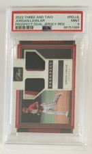 2022 PANINI THREE AND TWO #PDJJL Jordan Lawler PROSP. DUAL JERSEY-RED 1/6 PSA 9
