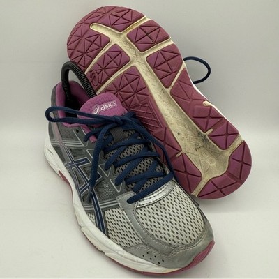 Women's ASICS Gel-Contend 4 Silver Gray Purple Athletic Running Sneakers Size 7