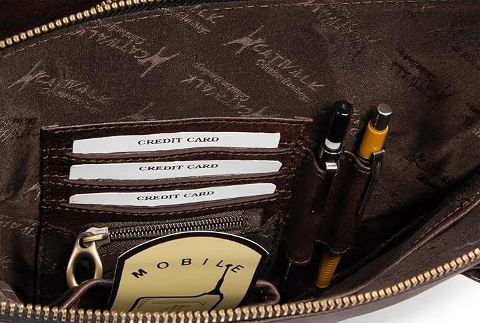 Catwalk Collection Handbags Handtasche (Leder / braun / HBT=26x34x15) - Bild 3 von 4