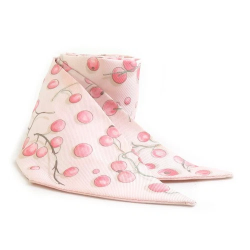 Auth HERMES Twilly Ribbon Scarf Pink Silk - h32214j