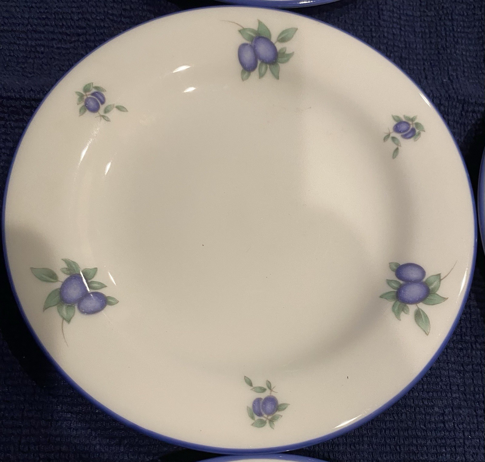 Of 8 Blueberry Bread & Butter Plates Fine  Cerp3-810