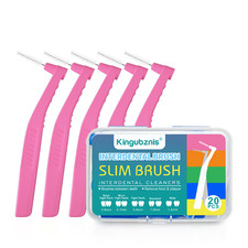 20 Count Interdental Brush Cleaners with Portable Case-Pink, Extra Tight Teeth
