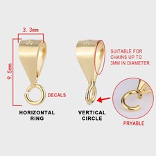 Fashion 925 Sterling Silver Pendant Bail Connector Open Loop  Jewelry Clasp