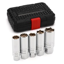 5PCS 3/8" Drive Magnetic Spark Plug Socket Set, CR-V, Includes 14mm, 16mm Thin