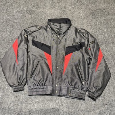 Vintage 90s Descente Mens Bomber Ski Snowboarding Jacket Size L Gray Athletic 