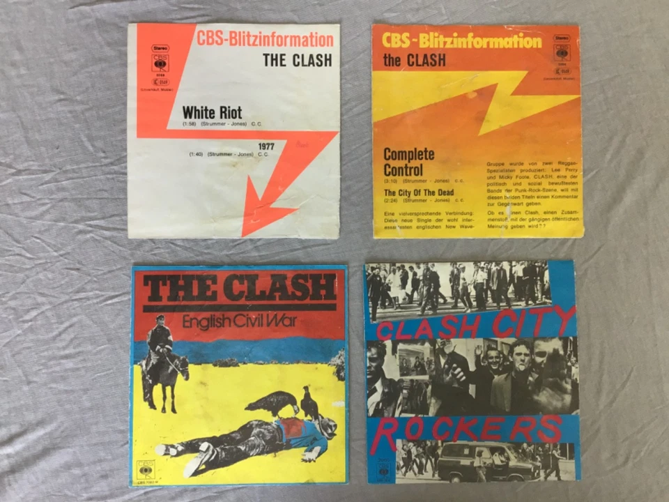 The Clash. 4 deutsche Promo Singles Blitzinfo  White Riot , English war, control - Image 2 of 4