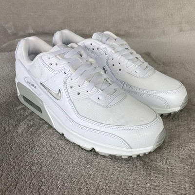 Nike Air Max 90 Shoes Mens Size 10.5 Jewel White Grey Leather Sneakers NEW