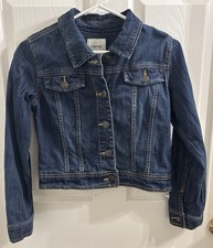 Cherokee Girls Denim Jacket Size L 10/12 Large Dark Wash Casual Classic