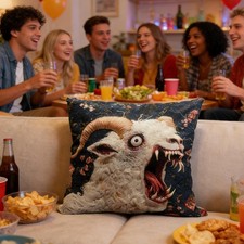 Screaming Goat Pillowcase 45x45cm Farmhouse Sheep Head Home Decor Cover