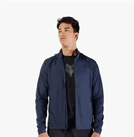 Jaqueta de Vento Masculina Ranger Ciclismo/MTB Nova em Folha FOX US$ 120 Média Azul Meia-Noite - Imagem 3 de 4