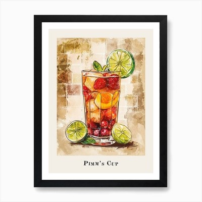 Pimm S Cup Tile Poster 5 Art Print Framed Wall Art Poster Canvas Print Picture