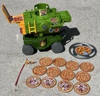 Vintage TMNT Teenage Mutant Ninja Turtles Pizza Thrower Playset w/ 12 Pizzas