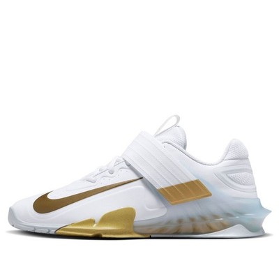Nike Savaleos White Metallic Gold CV5708-101 sz 7 Men's Weightlifting Gym