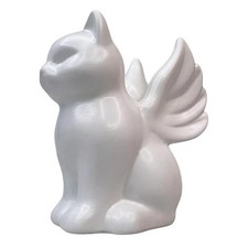 Angel Wing Cat Figurine/Memorial Cat Lover Tribute   4 3/8  Tall Ceramic