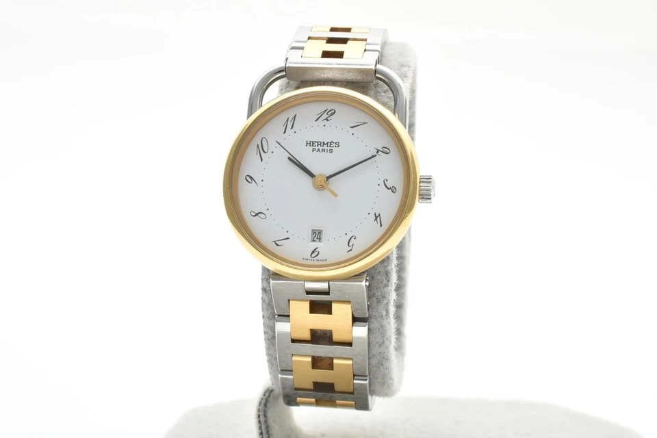Vintage [Near MINT] Hermes Arceau Quartz 25mm Two Tone Ladies Watch from JAPAN - Image 3 of 4