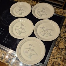 5 Retired Corning USA SPRING POND Luncheon Plates Replacement 8.5"