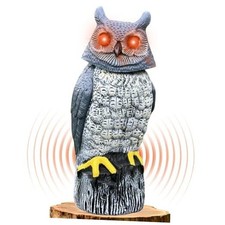 Solar Powered Garden Owl with Motion Detection, Rotating Head, Realistic Hoots
