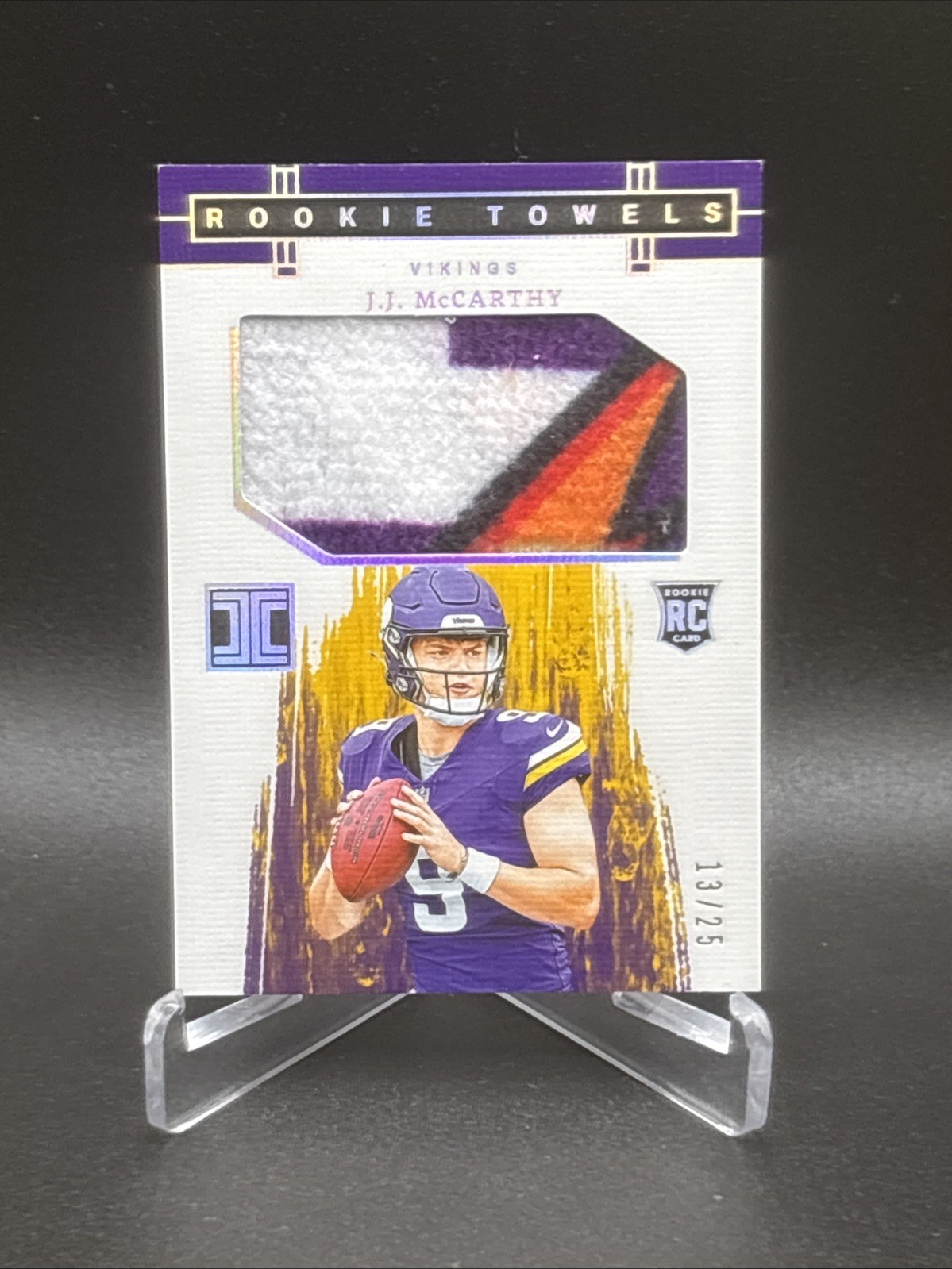 2024 Impeccable Rookie Towels J.J. McCarthy /25 Vikings #RT-JJM