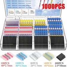 1000pcs Waterproof Solder Stick Seal Sleeve Heat Shrink Butt Wire Connectors Kit