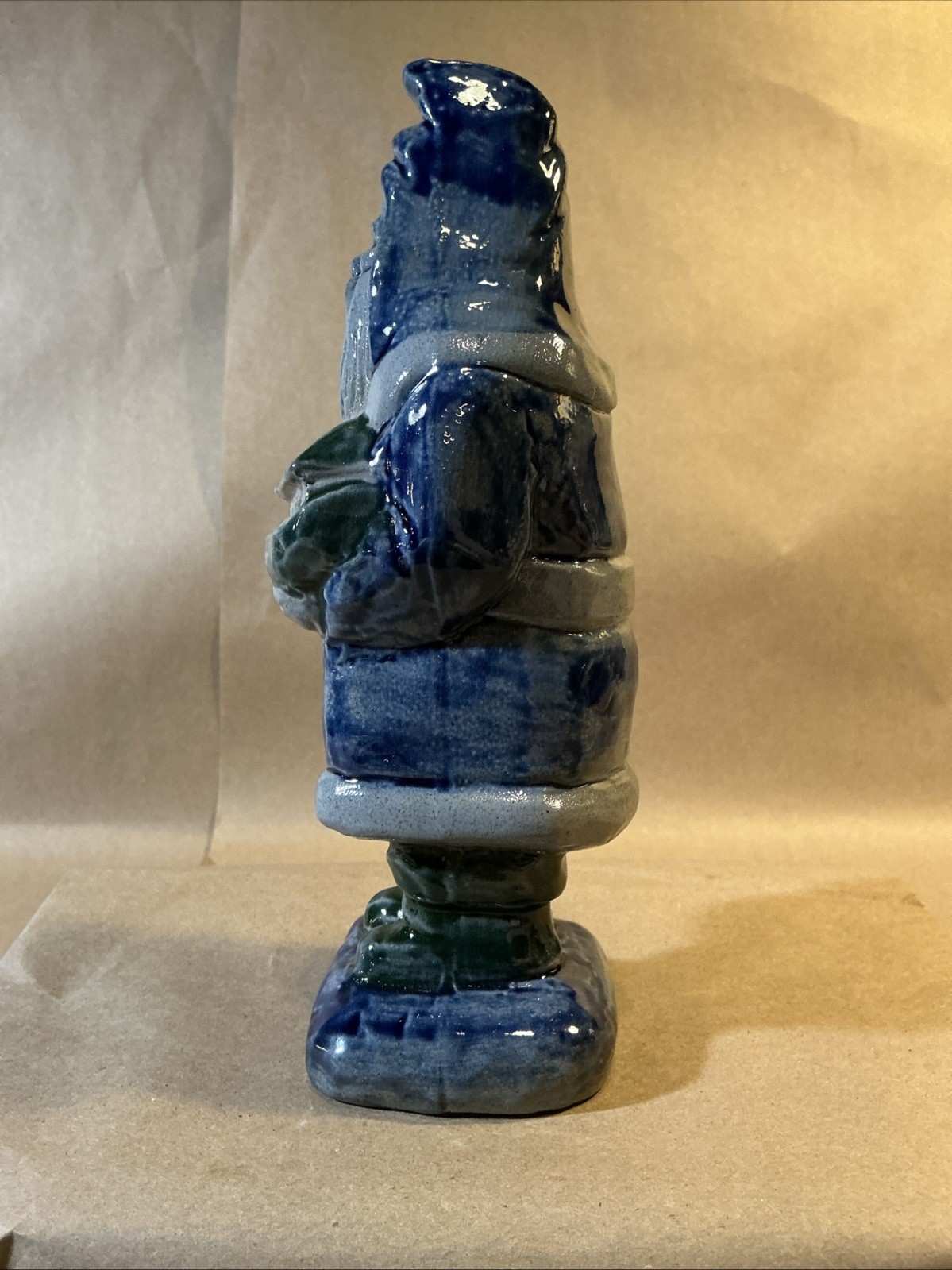 Vintage Rowe Pottery Works Salt Glaze Santa Clause Figure With Ark INV-JDJ71