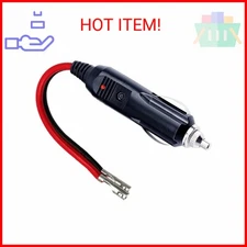 12V 12volt Fused Replacement Cigarette Lighter Male Plug with Leads - 15amp Male