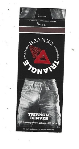 Triangle Denver Matchcover Gay Bar / Club Now Closed