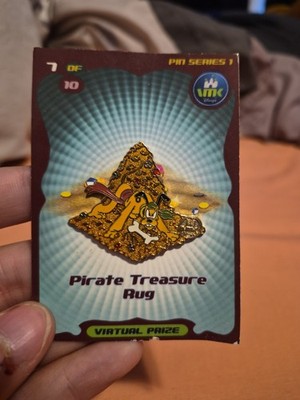 Disney WDW - Virtual Magic Kingdom VMK, Pluto Pirate Treasure Rug Pin, 2007