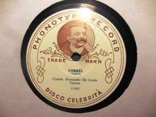 UNPUBLISHED 1921 FERNANDO DE LUCIA PHONOTYPE C2511/7 TOSTI Oblio Vorrei VINYL 78