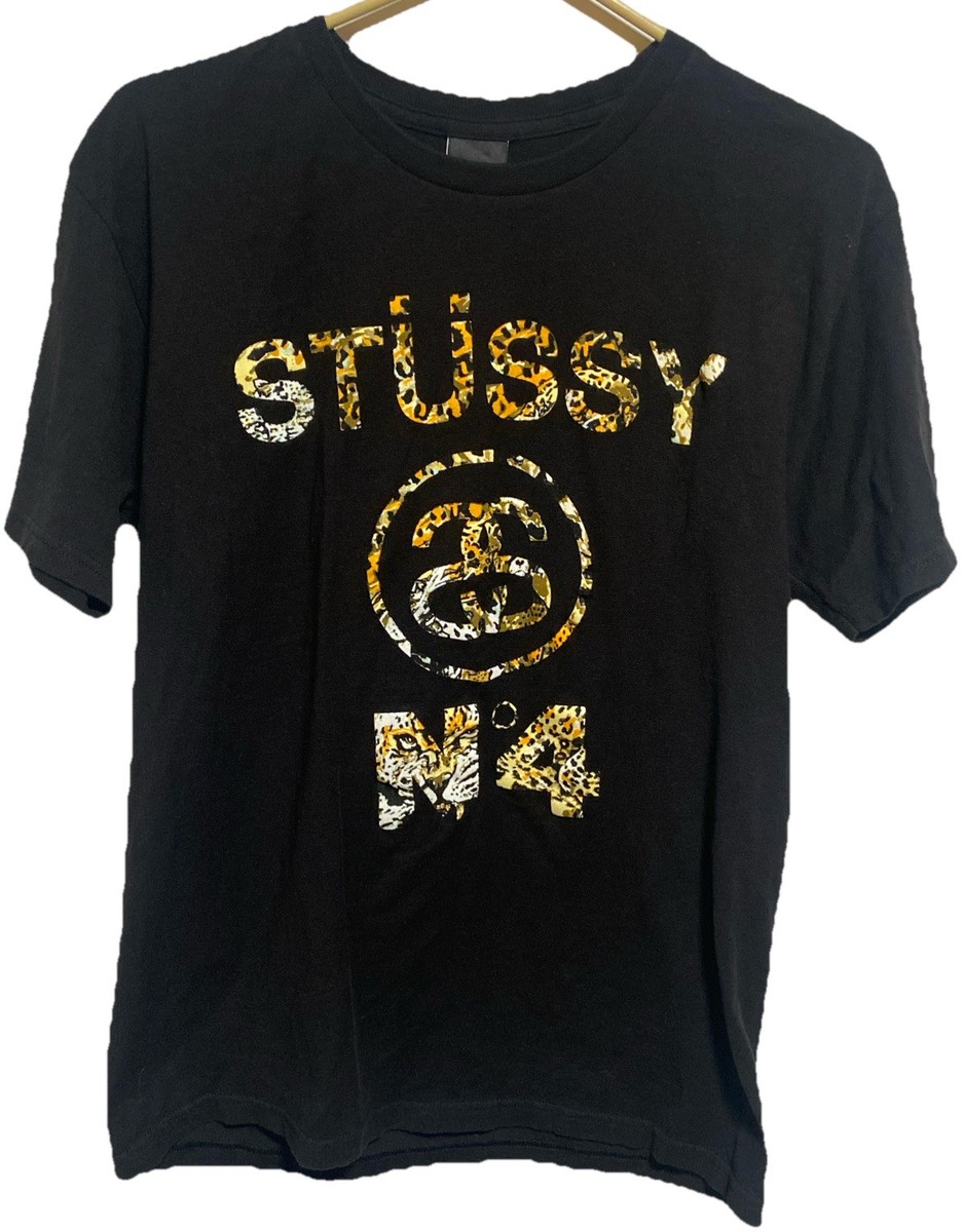 STUSSY Tee T Shirt N4 Cheetah Print, Black, Size M / Excellent | eBay