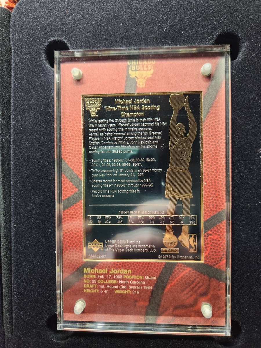 97-98 Upper Deck Jordan 24K Gold 2-Card Set Five-Time NBA Finals