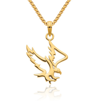 14 Karat massive Gelbgold Adler Halskette