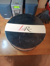 EMPTY Original Lisa Rene Circular Hat Box White/Black Striped