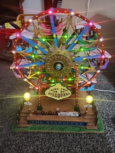 Carole Towne Lemax The Starburst CARNIVAL RIDE Animated Lemax FERRIS WHEEL - Picture 20 of 24