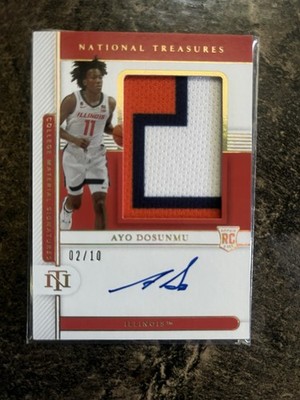 2021 Panini National Treasures Collegiate Gold Ayo Dosunmu Rookie Patch Auto /10