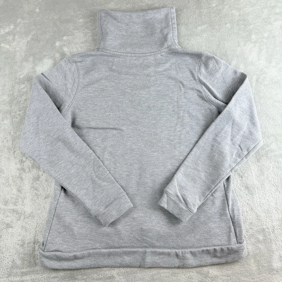 Nike Sudadera Mujer Grande Gris Dri Fit Embudo Capucha Cuello Spellout Atlético Foto 2 de 4