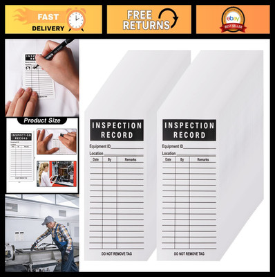 Adhesive Safety Inspection Record Labels - 200 Pack, 5''x3'', Maintenance & Qualit