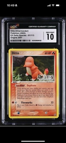 Pokemon 2007 Origins Ditto (Charmander) EX Delta Species 61/113 CGC 10