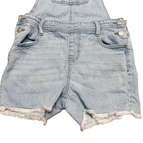 Cat & Jack Light Wash Denim Shortall Stretch Raw Hem Summer Large 10/12 Country - Picture 9 of 11