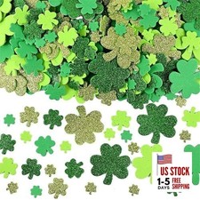 80 PCS St Patrick's Day Foam Stickers Glitter Shamrock Self Adhesive Green