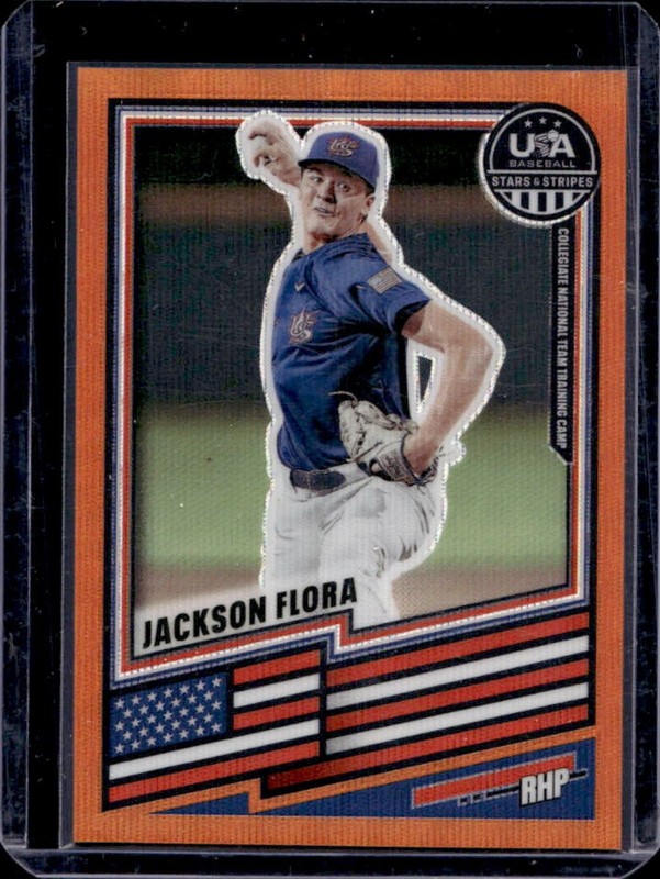 2026 Panini Stars and Stripes Prizm Jackson Flora Orange Wave #/75
