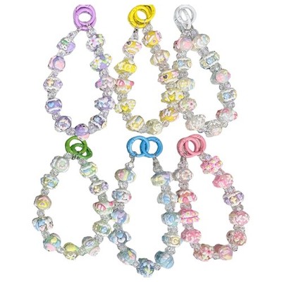 Handmade Beaded Women Phone Chain Wrist Strap Lanyard Jewelry Keychain Antiloss