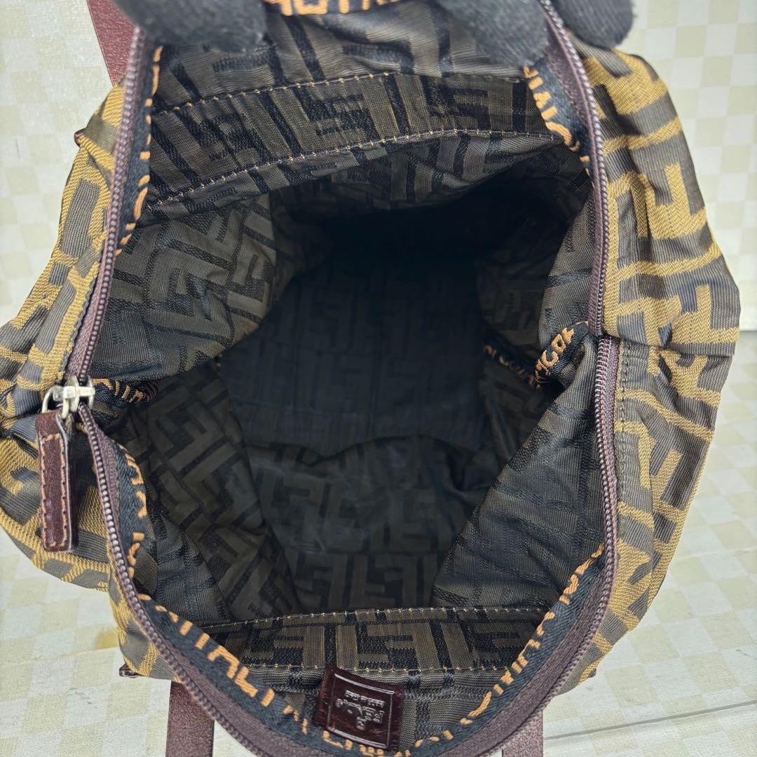 FENDI Zucca Tote Bag in Brown Canvas Leather Women's One-Shoulder Signature thumbnail 6