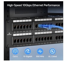 Cable Matters 180012-CAT6 Rackmount or Wallmount 48-port Cat6 Rj45 Patch Panel
