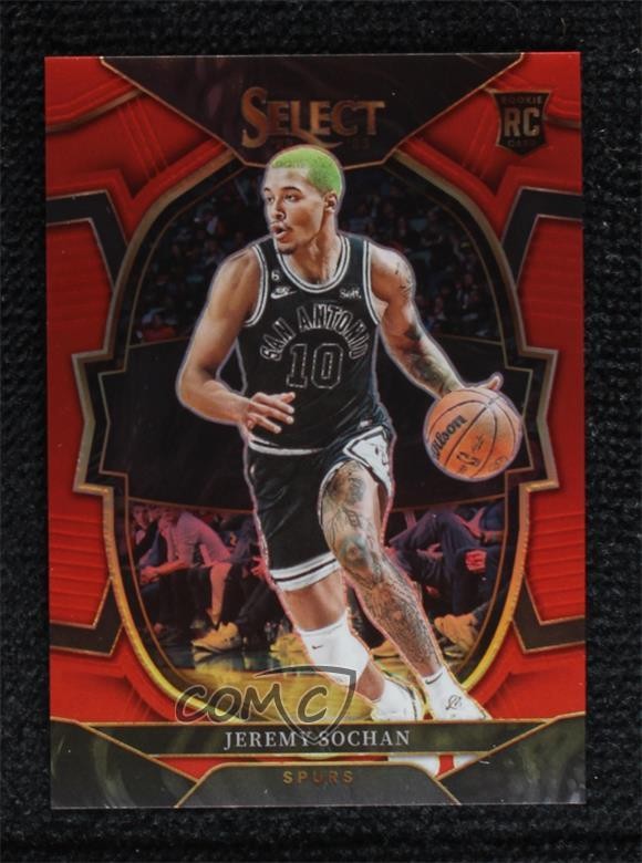 2022-23 Panini Select Concourse Red Prizm 64/199 Jeremy Sochan #86 g9t